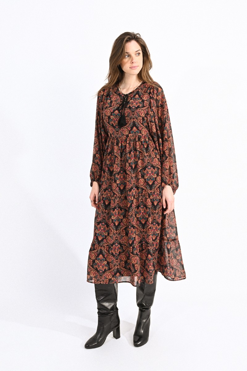 Long Paisley Print Dress Molly Bracken E Shop