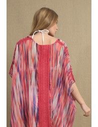 Veste kimono en voile imprimé