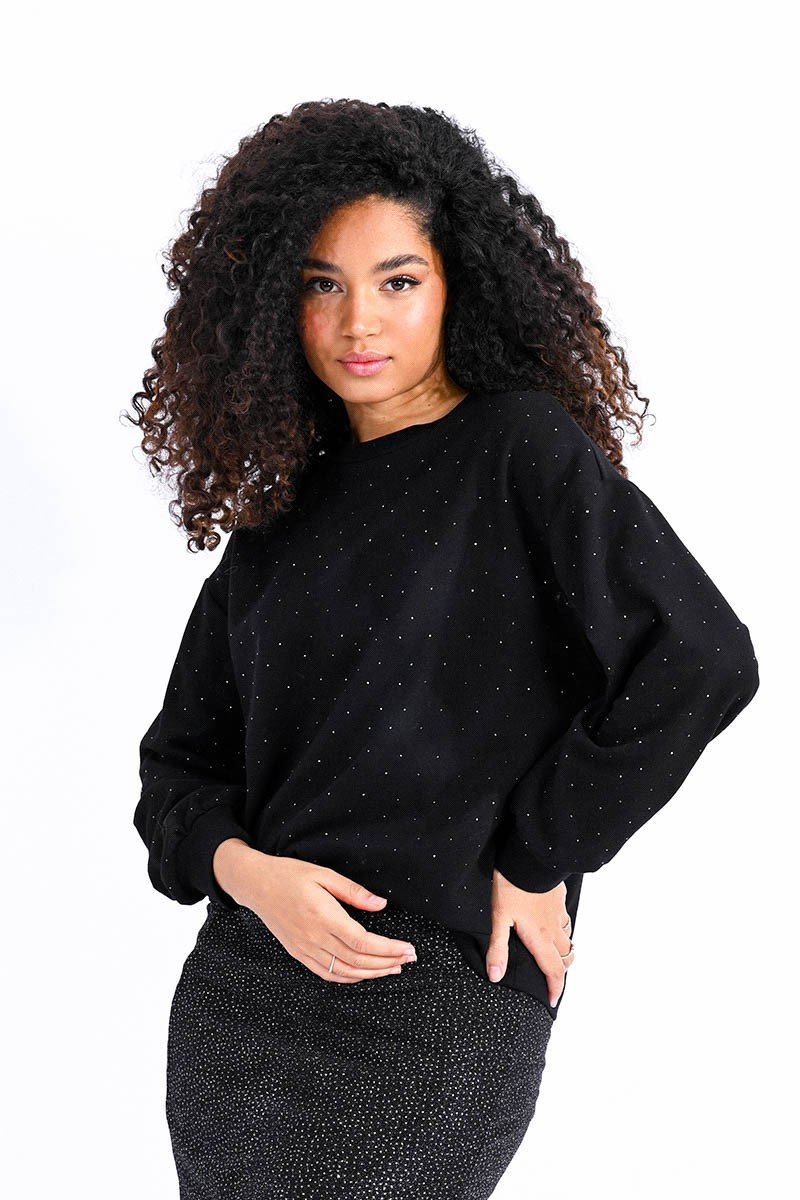 Black shimmer sweater sale