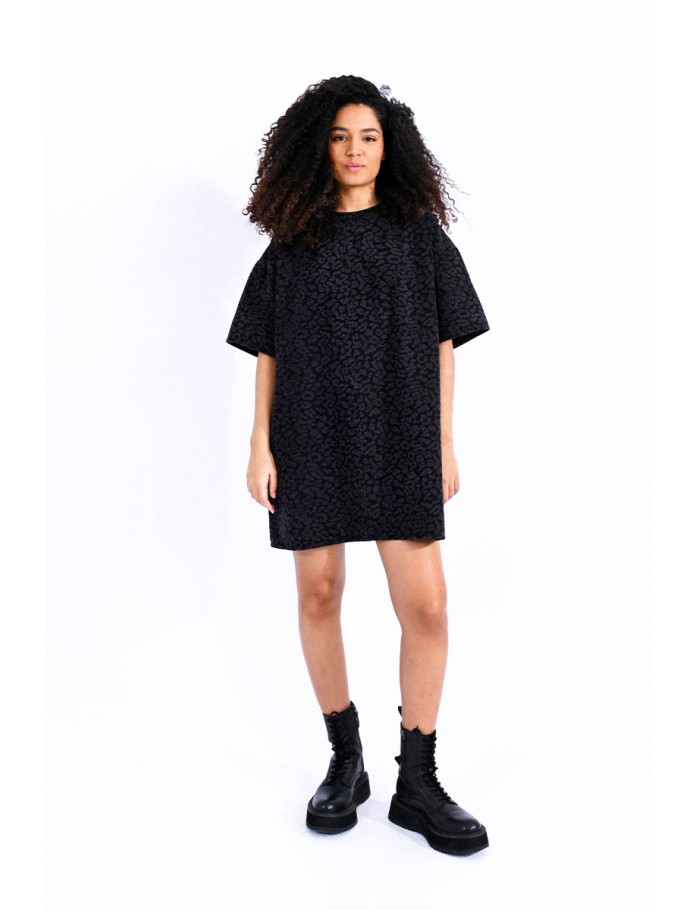 Mollie black clearance print shirt dress