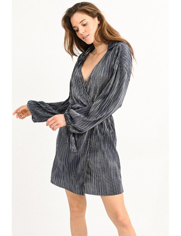 Metallic 2024 wrap dress