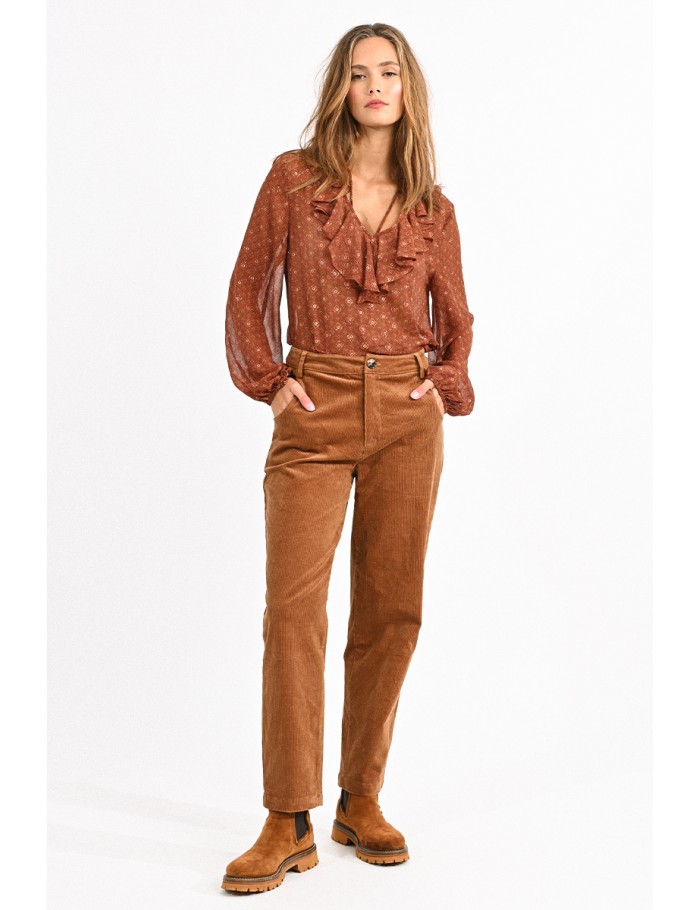 Pantalon 7 8 en velours