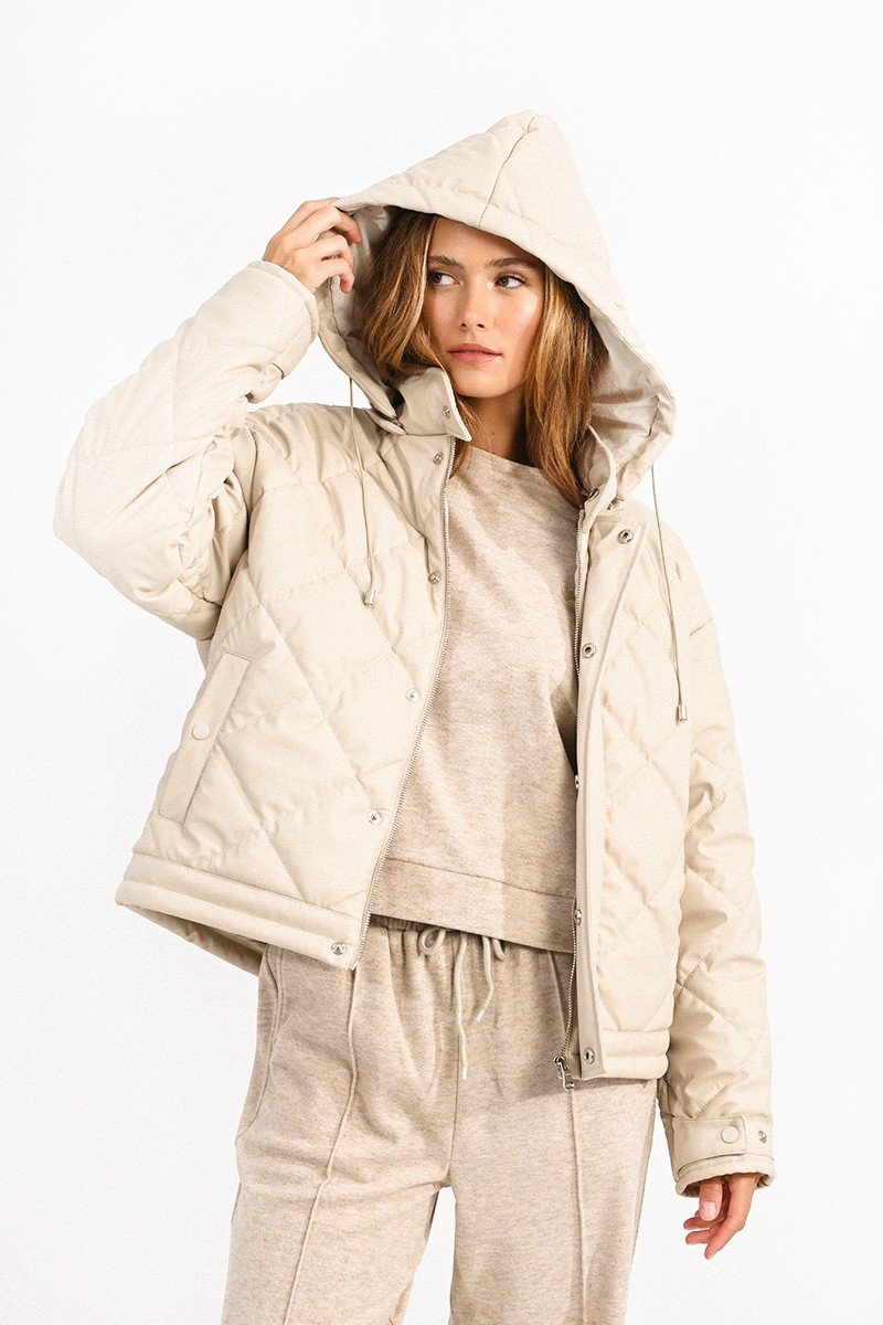 quilted hooded jacket womens