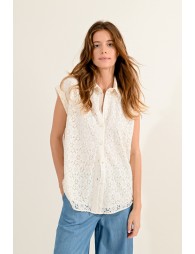 Chemise sans manches en dentelle