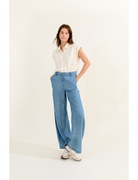 Wide-leg Lyocell pants