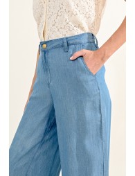 Wide-leg Lyocell pants