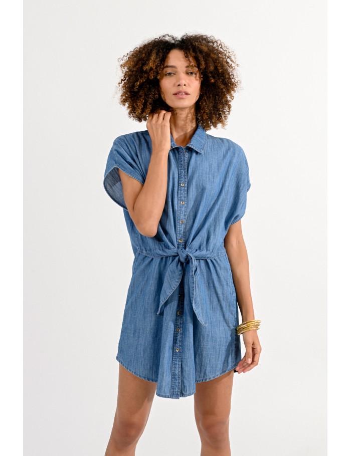 Robe ample en lyocell chambray