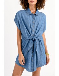 Robe ample en lyocell chambray