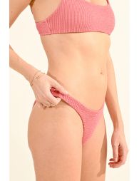 Top de bikini de tirantes, en tejido rugoso