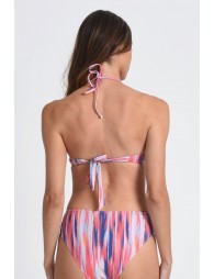 Top de bikini con escote halter y abertura