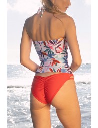 Tankini con escote halter y estampado