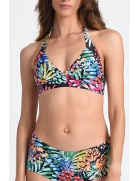 Top de bikini triángulo con estampado