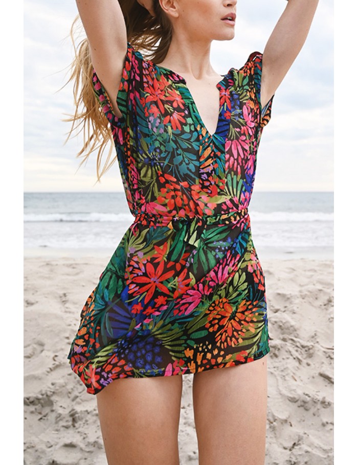 Tunic swim floral print