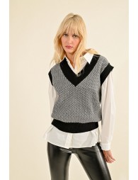 Pull en maille sans manches