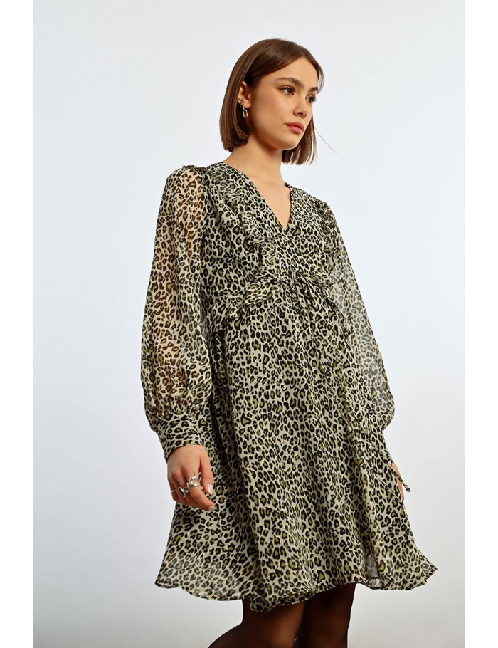 Robe courte imprimé animalier