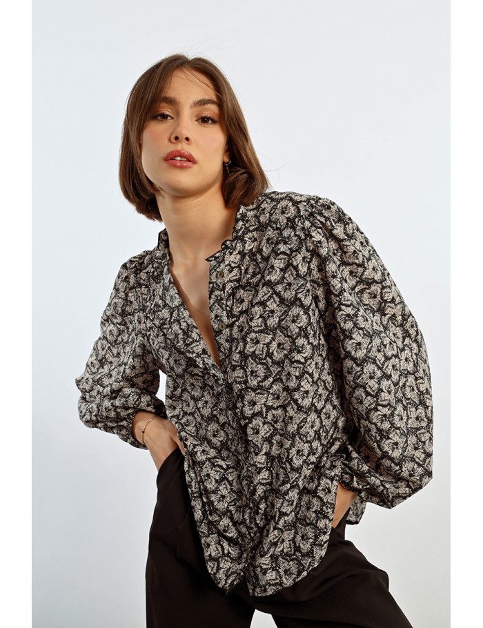 Chemise croisée à imprimé