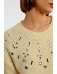 Pull en maille à strass