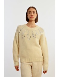 Pull en maille à strass