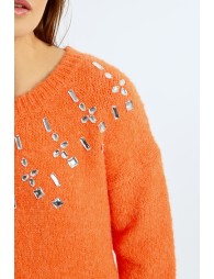 Pull en maille à strass