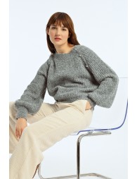 Pull en maille douce, emmanchure raglan