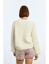 Pull en maille douce, emmanchure raglan