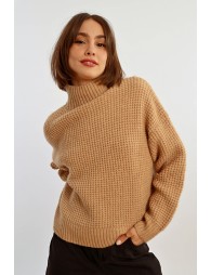 Pull en maille avec col montant