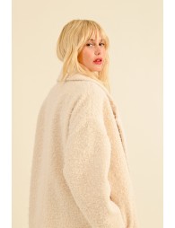 Manteau long effet mouton