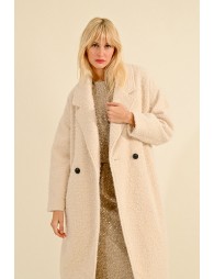 Manteau long effet mouton