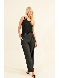 Pantalon taille haute avec un insert sequins