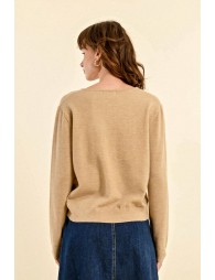 Pull en maille fine, col à nouer