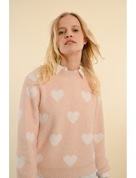 Pull à motif cœur