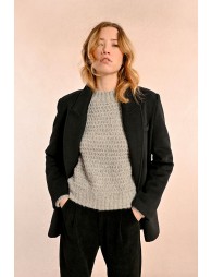 Manteau mi-long en laine mélangée