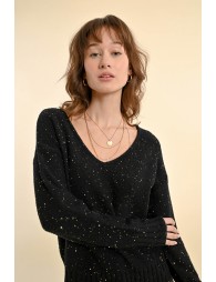 Pull maille et sequins