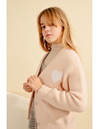 Gilet oversize avec motif de cœur