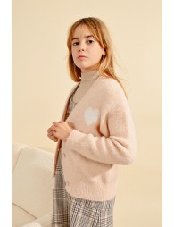 Gilet oversize avec motif de cœur