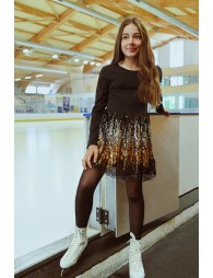 Robe en coton avec jupe en sequin