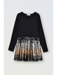 Robe en coton avec jupe en sequin