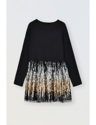 Robe en coton avec jupe en sequin