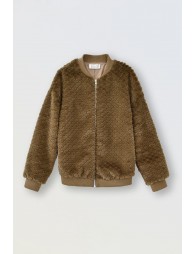 Blouson zippé texturé effet peluche