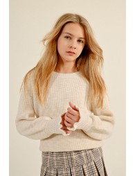 Pull en maille avec poignets volantés