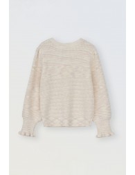 Pull en maille avec poignets volantés