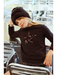 Sweat avec motif étoile en sequins