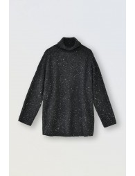 Pull loose en sequin à col roulé