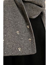 Scarf with rhinestones & pearls