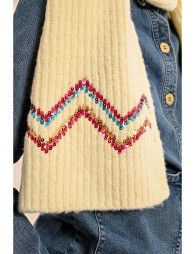 Scarf with sequin zig-zag