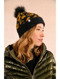 Gorro con pompón y estampado