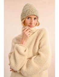 Heathered terry knit hat