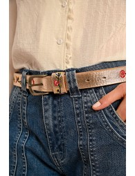 Ceinture en simili-cuir brodé