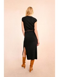 Short-sleeve knit dress