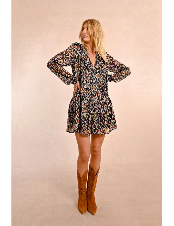 Short bohemian print dress